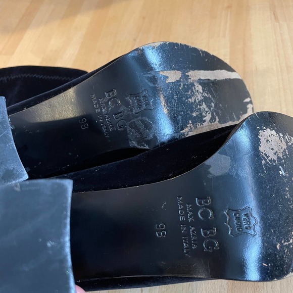 BCBG Velvet Stretch Stack-Heel Boots - Picture 5 of 8